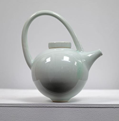 small teapot clear/blue by tricia thom