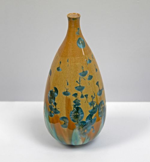 yellow crystalline vase by Maggie zerafa