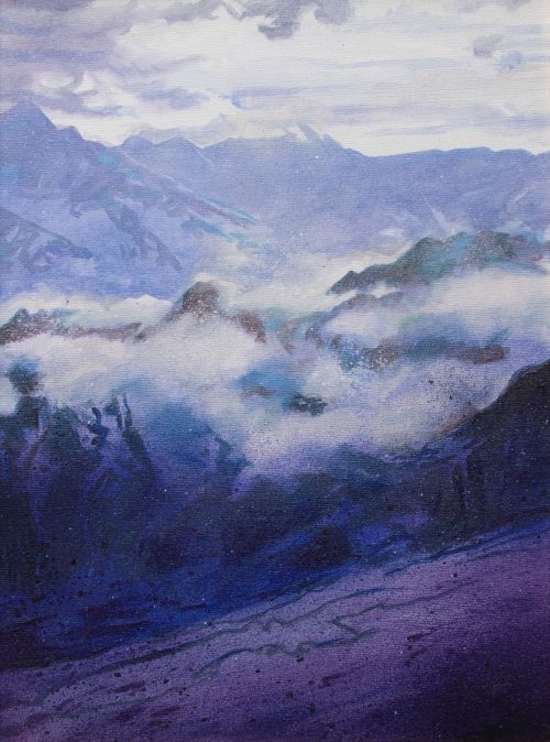 the annapurna range at dawn by rob fairley
