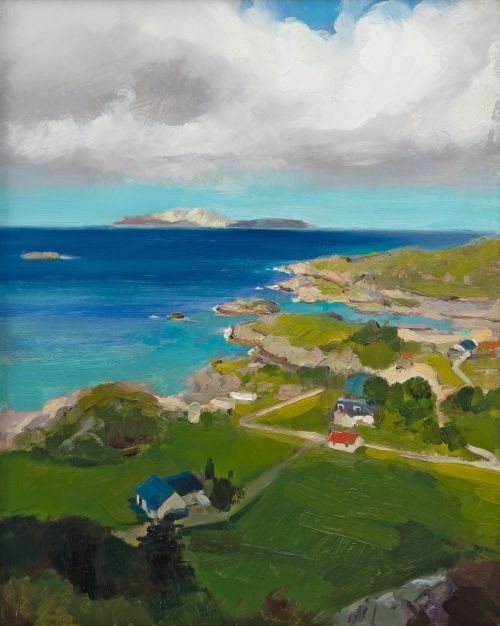 towards eigg and rum from ardtoe (after mcintosh patrick) by andrew sinclair