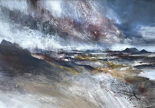 folded landscape assynt by debbie loane