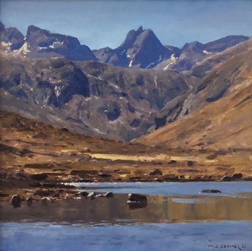 harta corrie from lochan dubha oil painting by david deamer