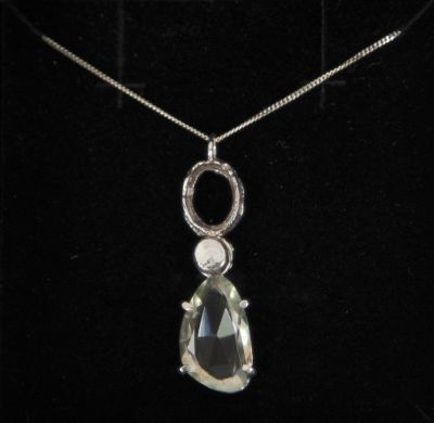 green amethyst silver pendant necklace by ruth hollick