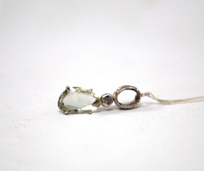 green amethyst silver pendant necklace by ruth hollick