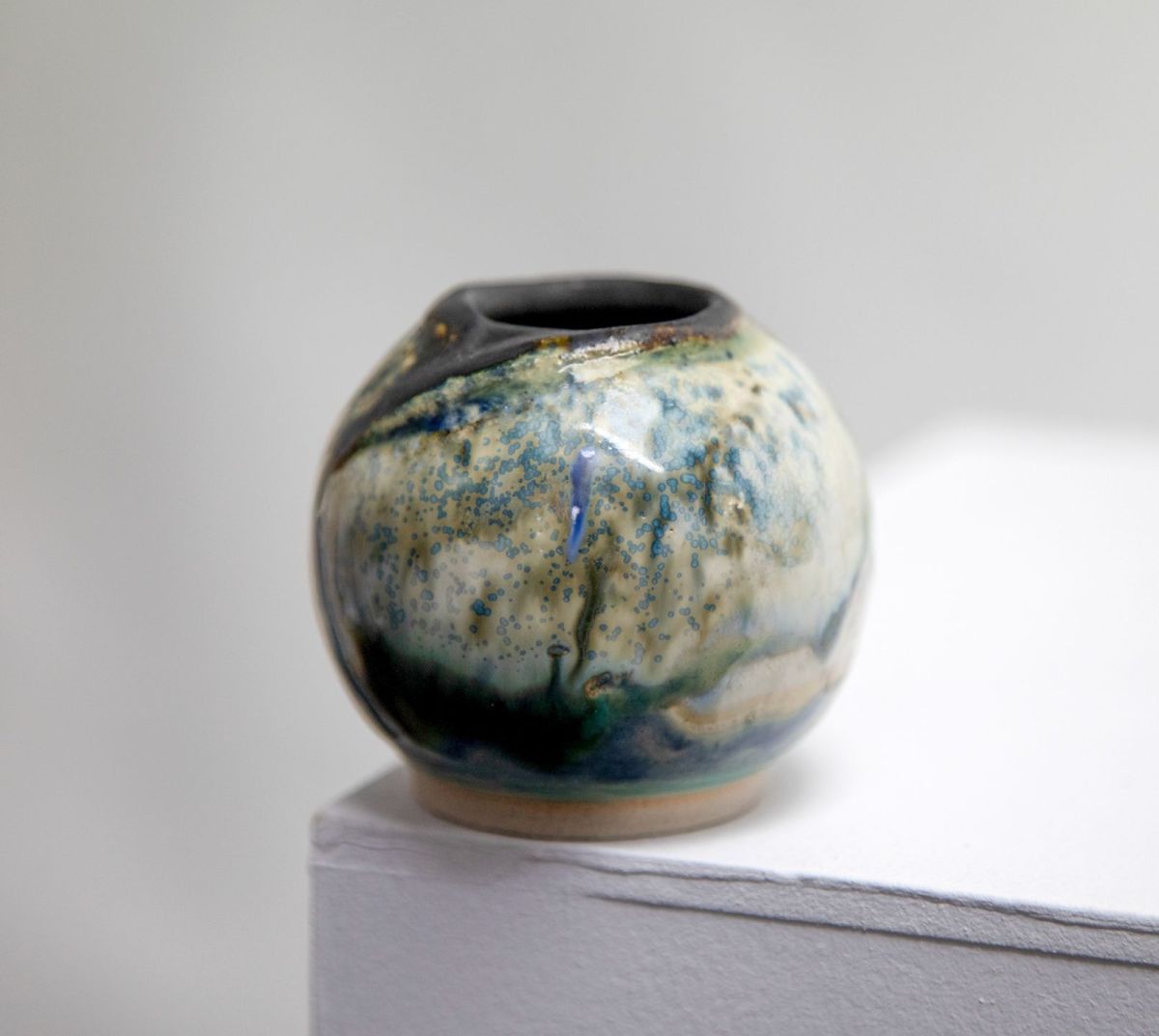 mini sea urchin moon jar by pam matthews
